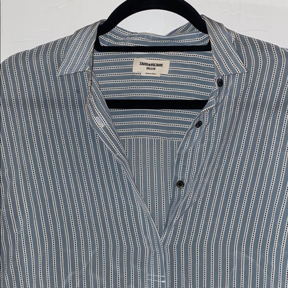 Zadig&Voltaire deluxe blue strip silk button down
